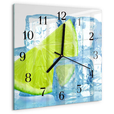 Square wall clock Lime Ice