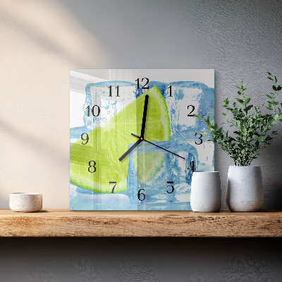 Square wall clock Lime Ice