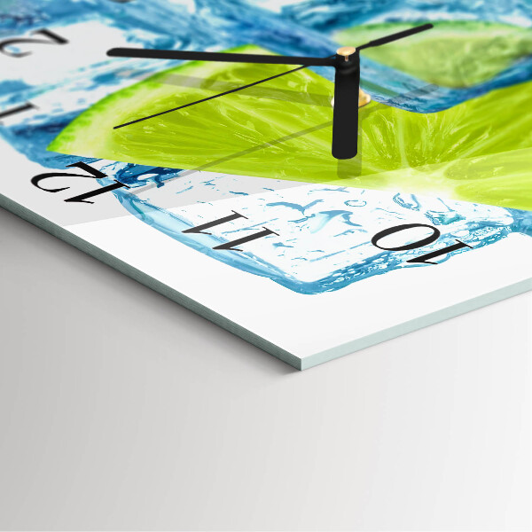 Square wall clock Lime Ice