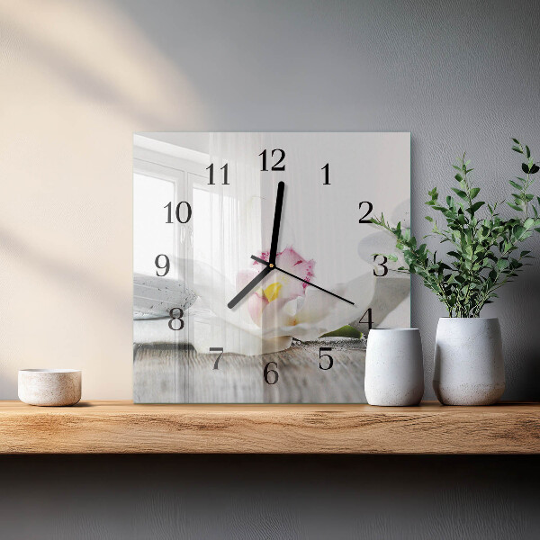 Square wall clock Orchid