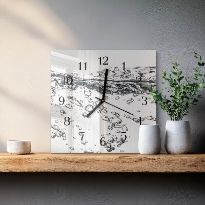 Square wall clock Water