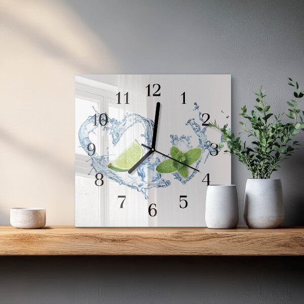 Square wall clock Mint