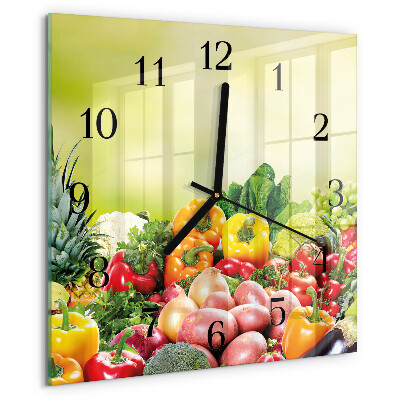 Square wall clock Vegetables