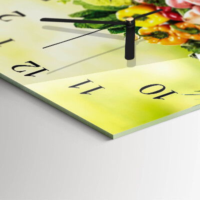 Square wall clock Vegetables