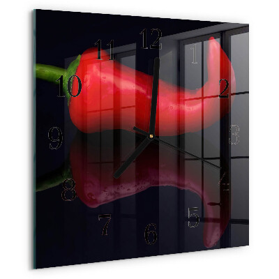 Square wall clock Chili peppers