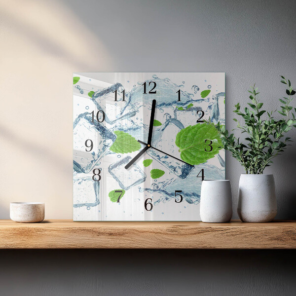 Square wall clock Ice Mint