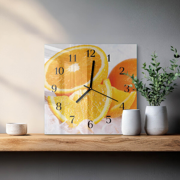 Square wall clock Oranges