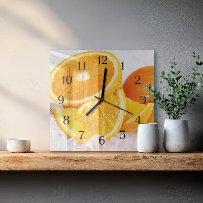 Square wall clock Oranges