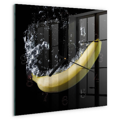 Square wall clock Banana