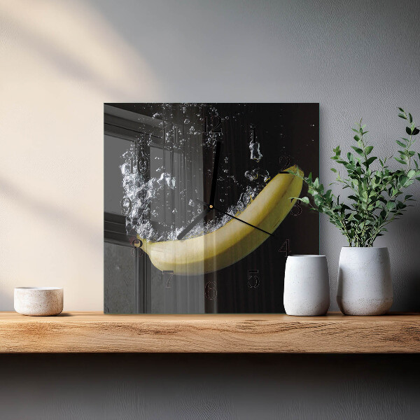 Square wall clock Banana
