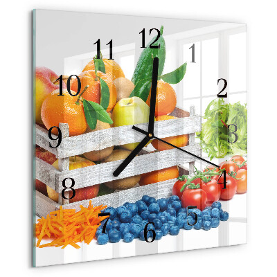 Square wall clock Vegetables