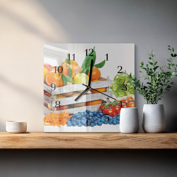 Square wall clock Vegetables