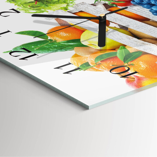 Square wall clock Vegetables