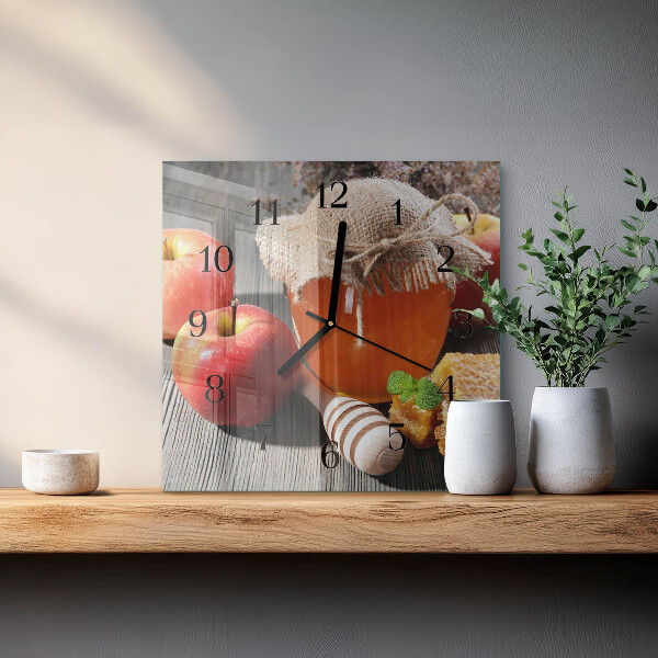 Square wall clock Apple Honey