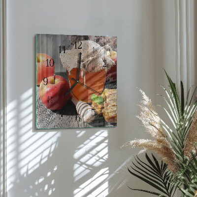 Square wall clock Apple Honey