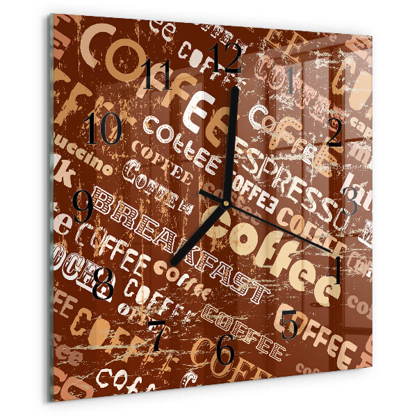 Square wall clock Coffee