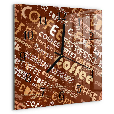 Square wall clock Coffee