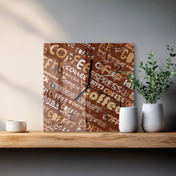 Square wall clock Coffee