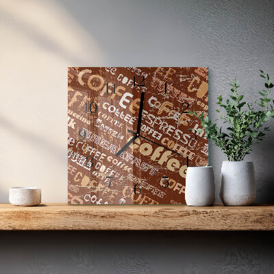 Square wall clock Coffee
