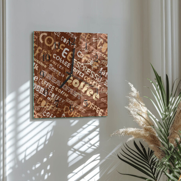 Square wall clock Coffee