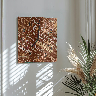 Square wall clock Coffee