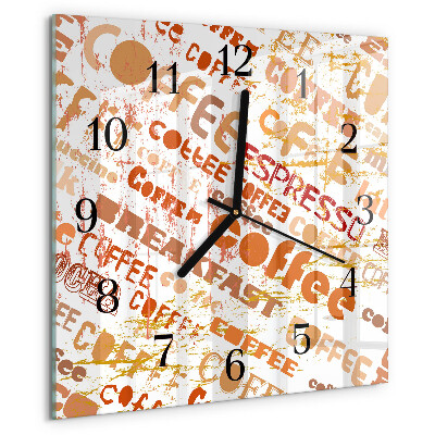 Square wall clock Coffee