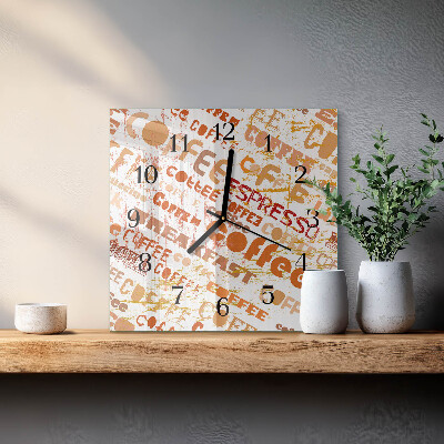 Square wall clock Coffee
