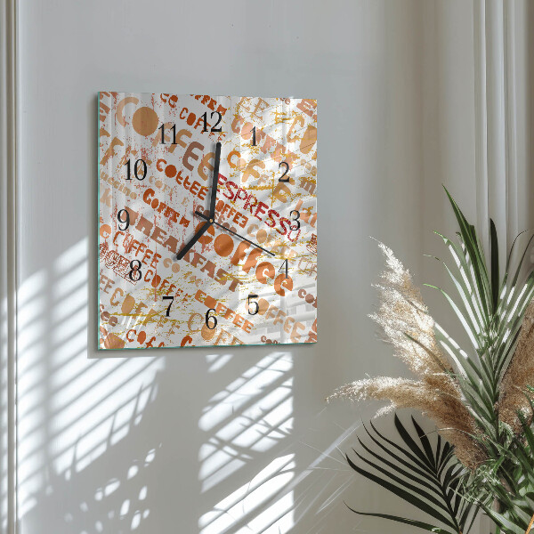 Square wall clock Coffee