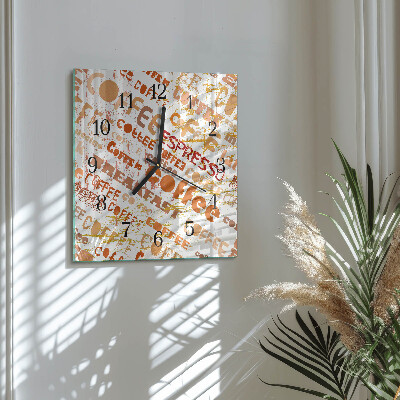 Square wall clock Coffee