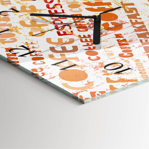 Square wall clock Coffee