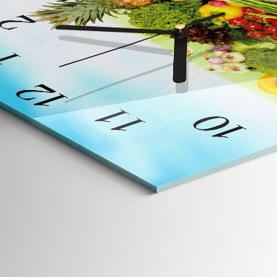 Square wall clock Vegetables Fruits