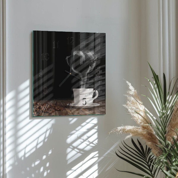Square wall clock Coffee