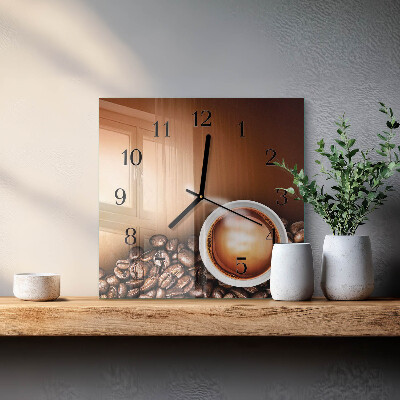 Square wall clock Coffee