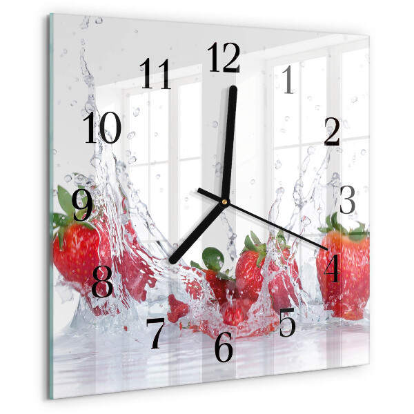 Square wall clock Strawberry