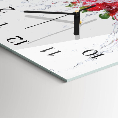 Square wall clock Strawberry