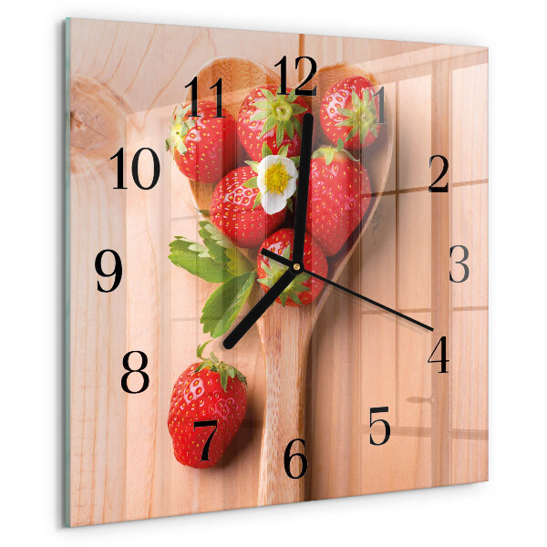 Square wall clock Strawberry