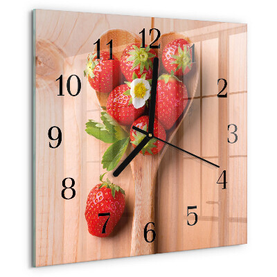 Square wall clock Strawberry