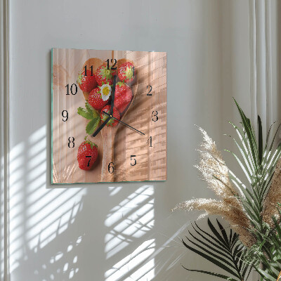 Square wall clock Strawberry