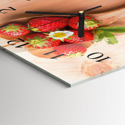 Square wall clock Strawberry