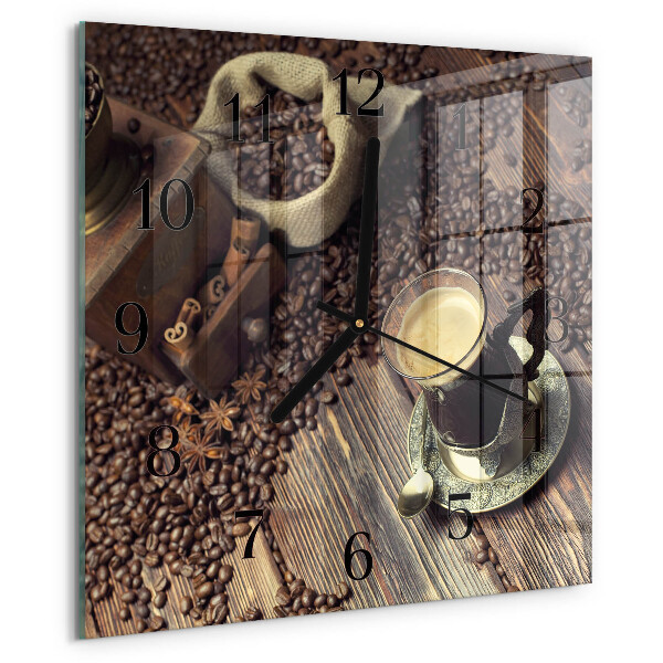 Square wall clock Coffee