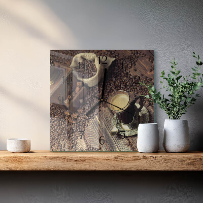 Square wall clock Coffee