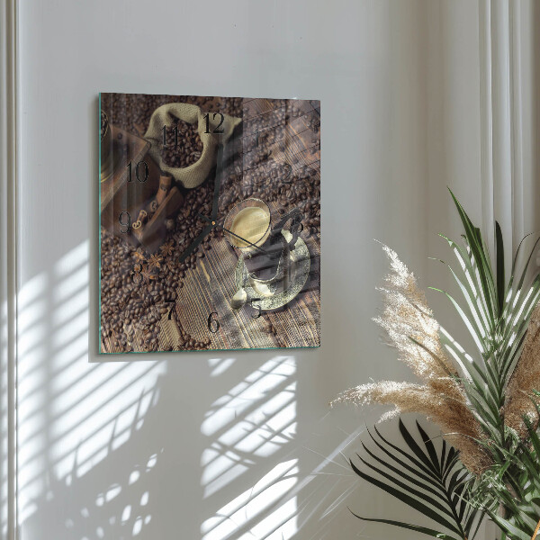 Square wall clock Coffee