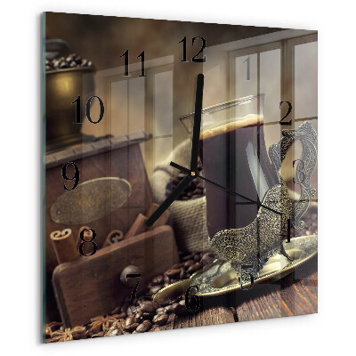 Square wall clock Coffee