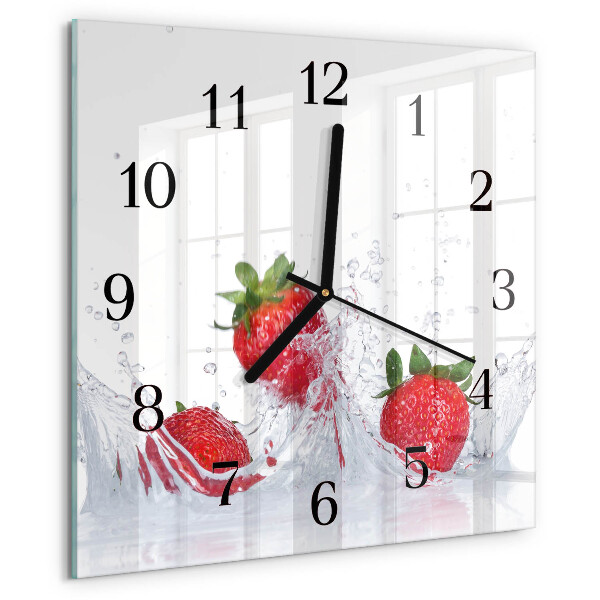 Square wall clock Strawberry
