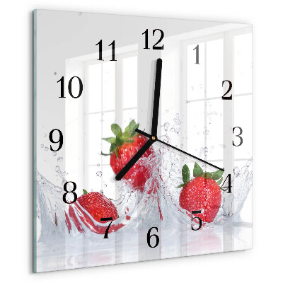 Square wall clock Strawberry