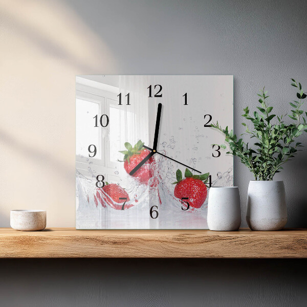 Square wall clock Strawberry