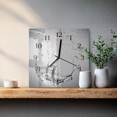 Square wall clock Water