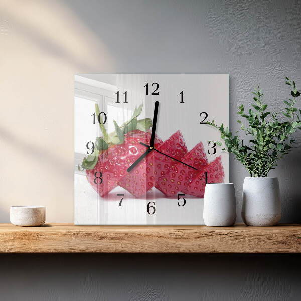 Square wall clock Strawberry