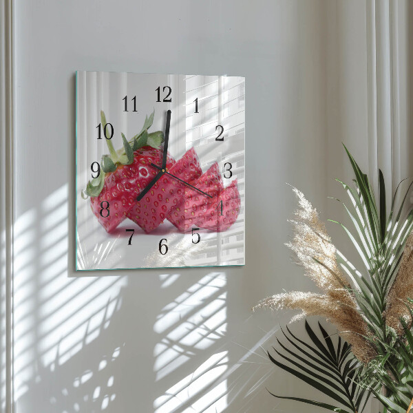 Square wall clock Strawberry