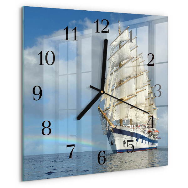 Square wall clock Ship